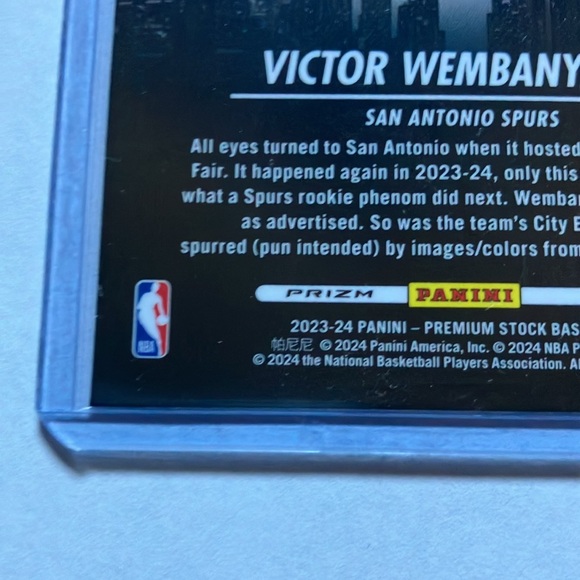 2023-24 Panini NBA Hoops City Edition Victor Wembanyama SA Spurs PRIZM Rookie RC - Picture 3 of 3